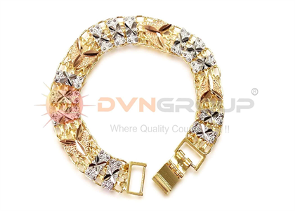 Three Tone Plated Mens Bracelet